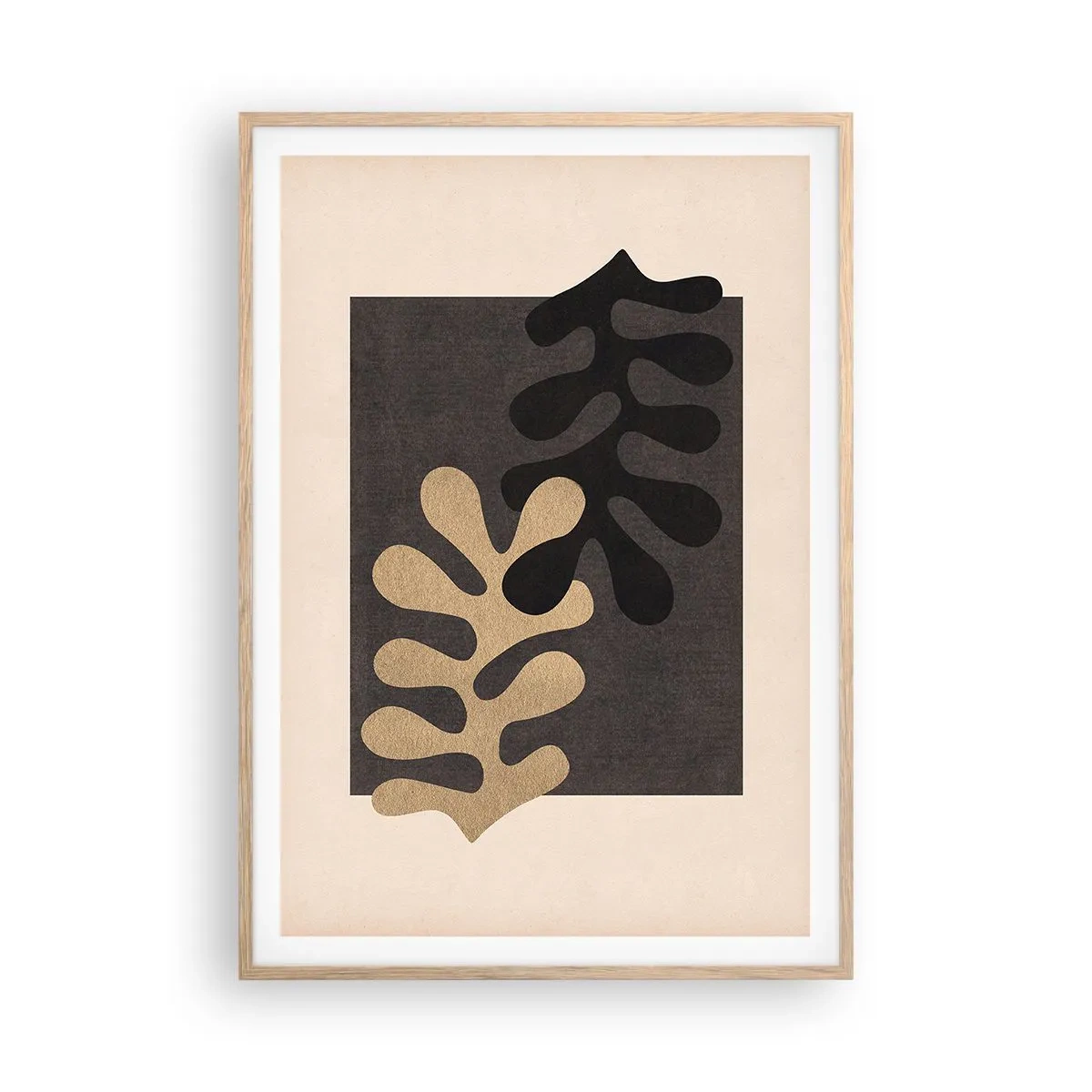 Plakat i ramme af lyst egetræ - Fravær og supplement - 70x100 cm