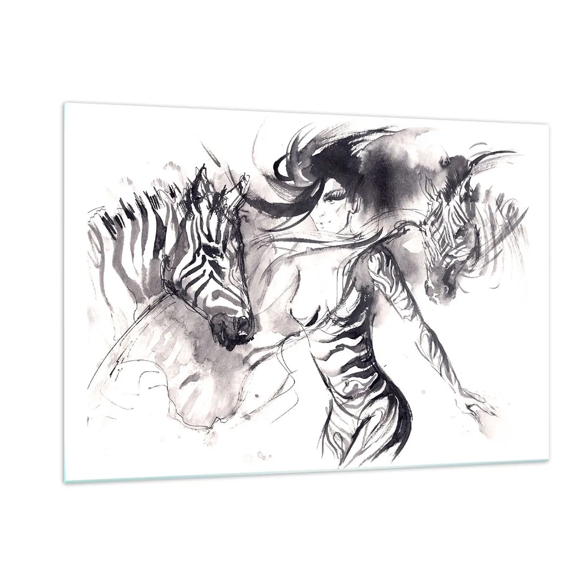 Billede på glas - Danser med zebraer - 120x80 cm