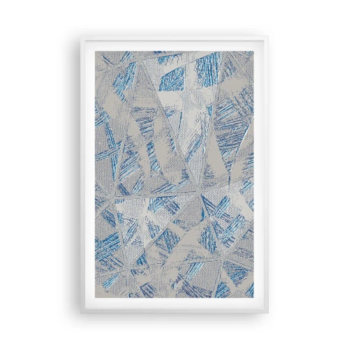 Plakat i hvid ramme - I en gråblå labyrint - 61x91 cm
