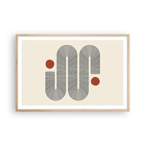 Plakat i ramme af lyst egetræ - Fra start til slut - 91x61 cm