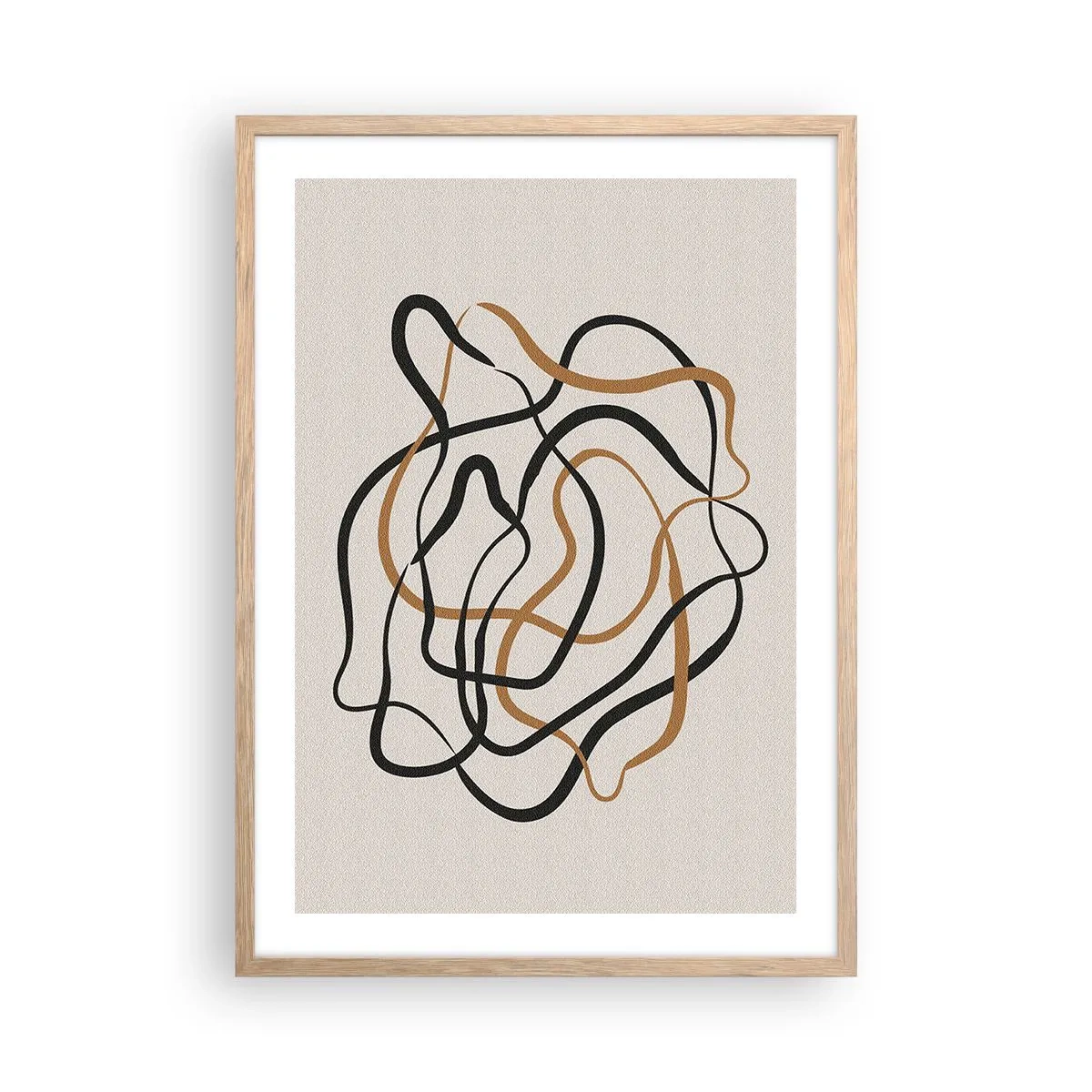 Plakat i ramme af lyst egetræ - Alt er gået galt - 50x70 cm
