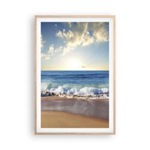 Plakat i ramme af lyst egetræ - Bevægelse og stilhed på samme tid - 61x91 cm