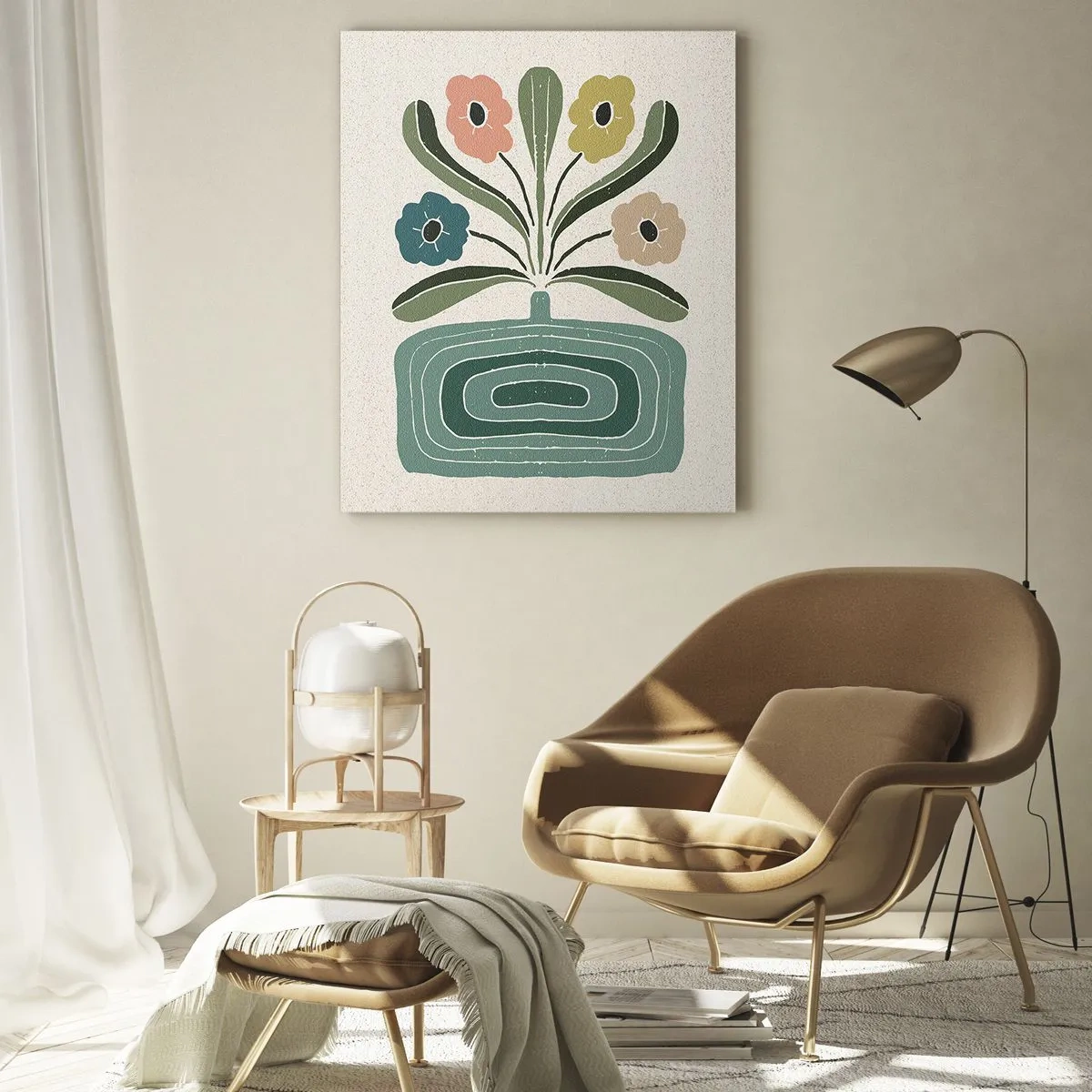 Billede på glas - Symmetrisk buket - 50x70 cm