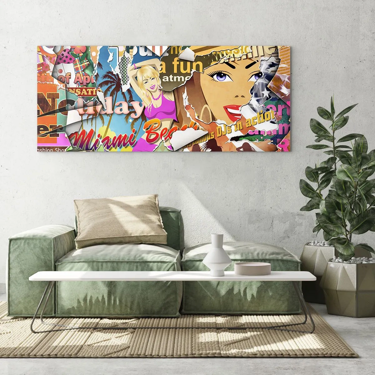 Billede på glas - Tilbageblikke på ferien - 140x50 cm
