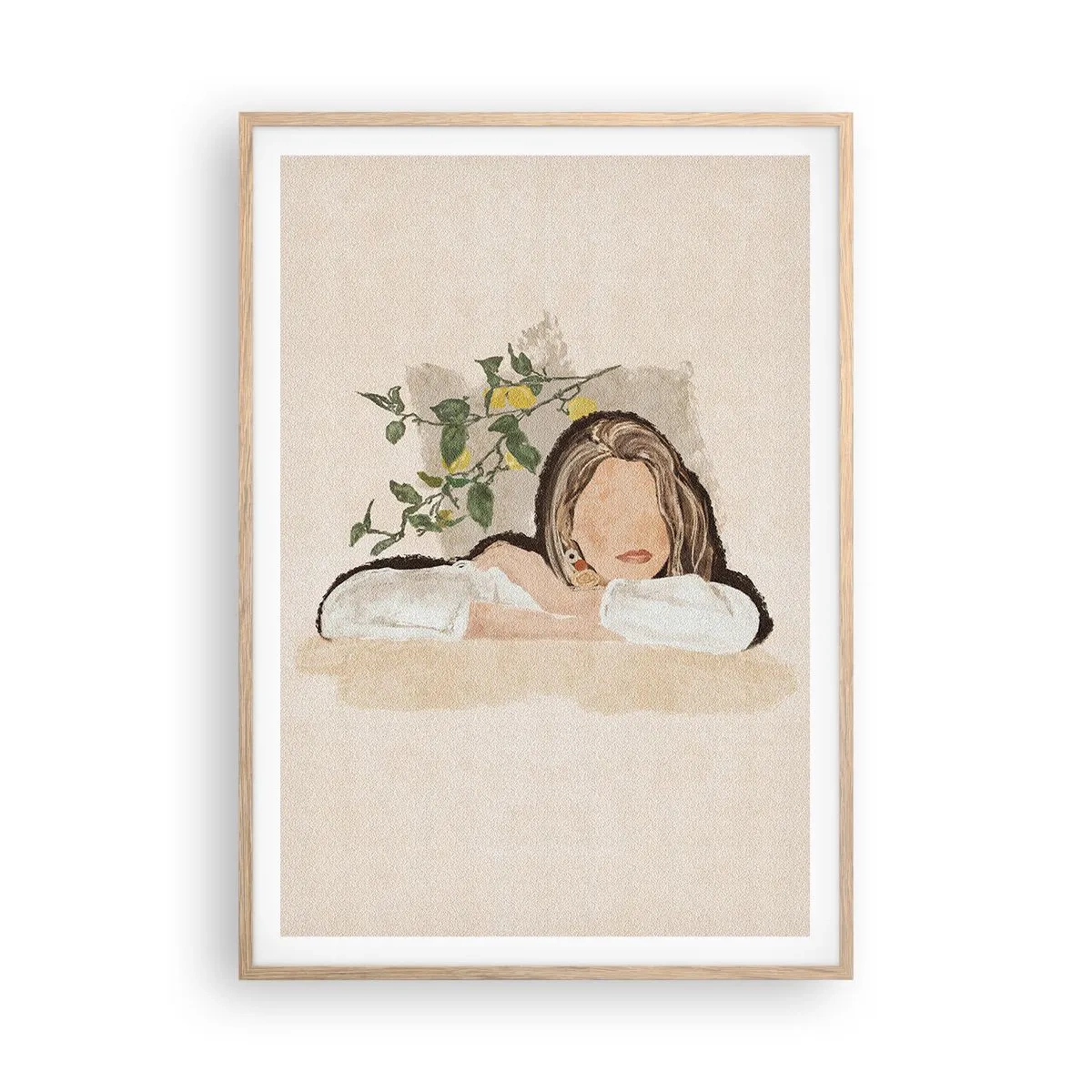 Plakat i ramme af lyst egetræ - Sydstaternes skønhed - 70x100 cm