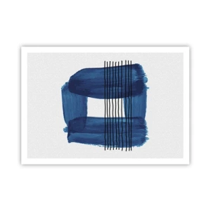Plakat - Blå-sort sammensætning - 100x70 cm