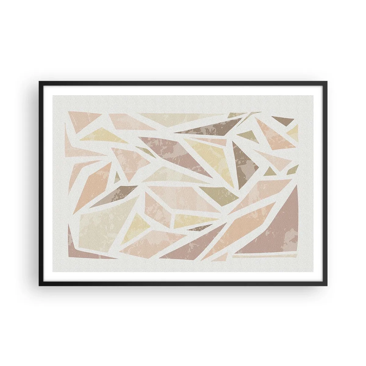 Plakat i sort ramme - Komposition af farvet glas - 100x70 cm