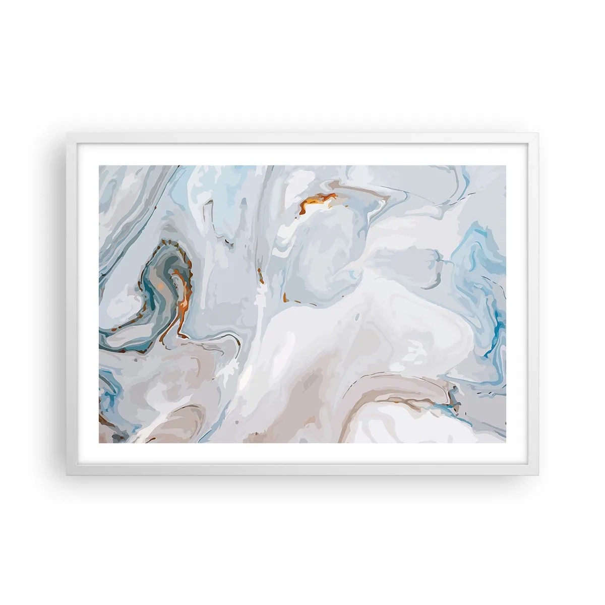 Plakat i hvid ramme - Hvid opløftet - 70x50 cm