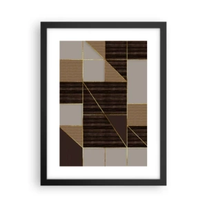 Plakat i sort ramme - En mosaik af brune og gyldne farver - 30x40 cm