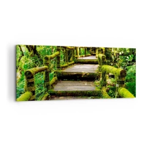 Lærredstryk - Billede på lærred - En korridor af grønt - 100x40 cm