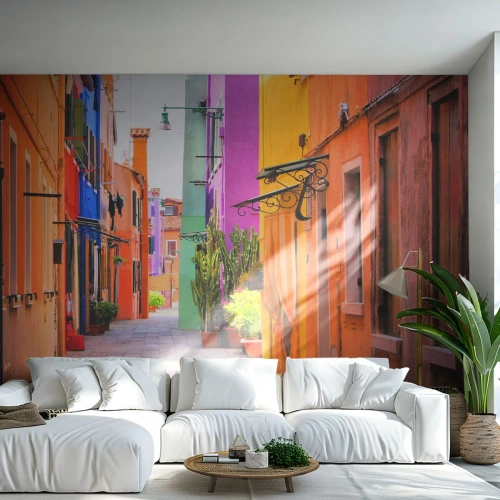 Fototapet Selvklæbende Deluxe Sticker - Regnbue gyde - By, Venedig, Arkitektur - 300x210 cm