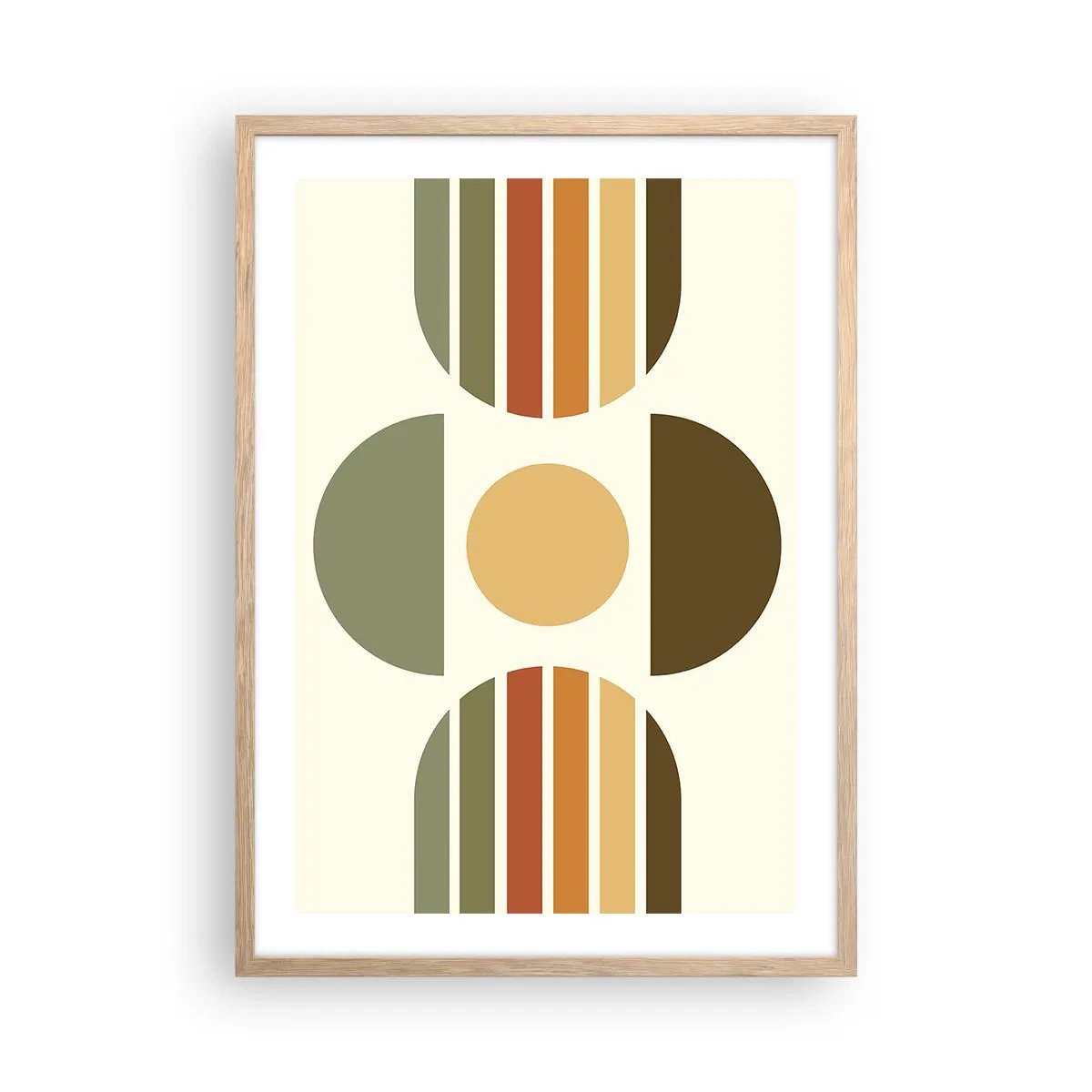 Plakat i ramme af lyst egetræ - I jordfarver - 50x70 cm