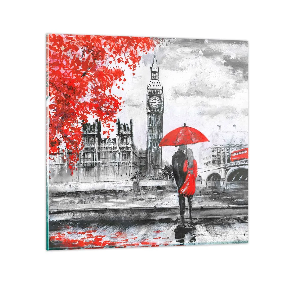 Billede på glas - Forelsket i London - 30x30 cm
