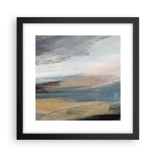 Plakat i sort ramme - Abstraktion: nordligt landskab - 30x30 cm