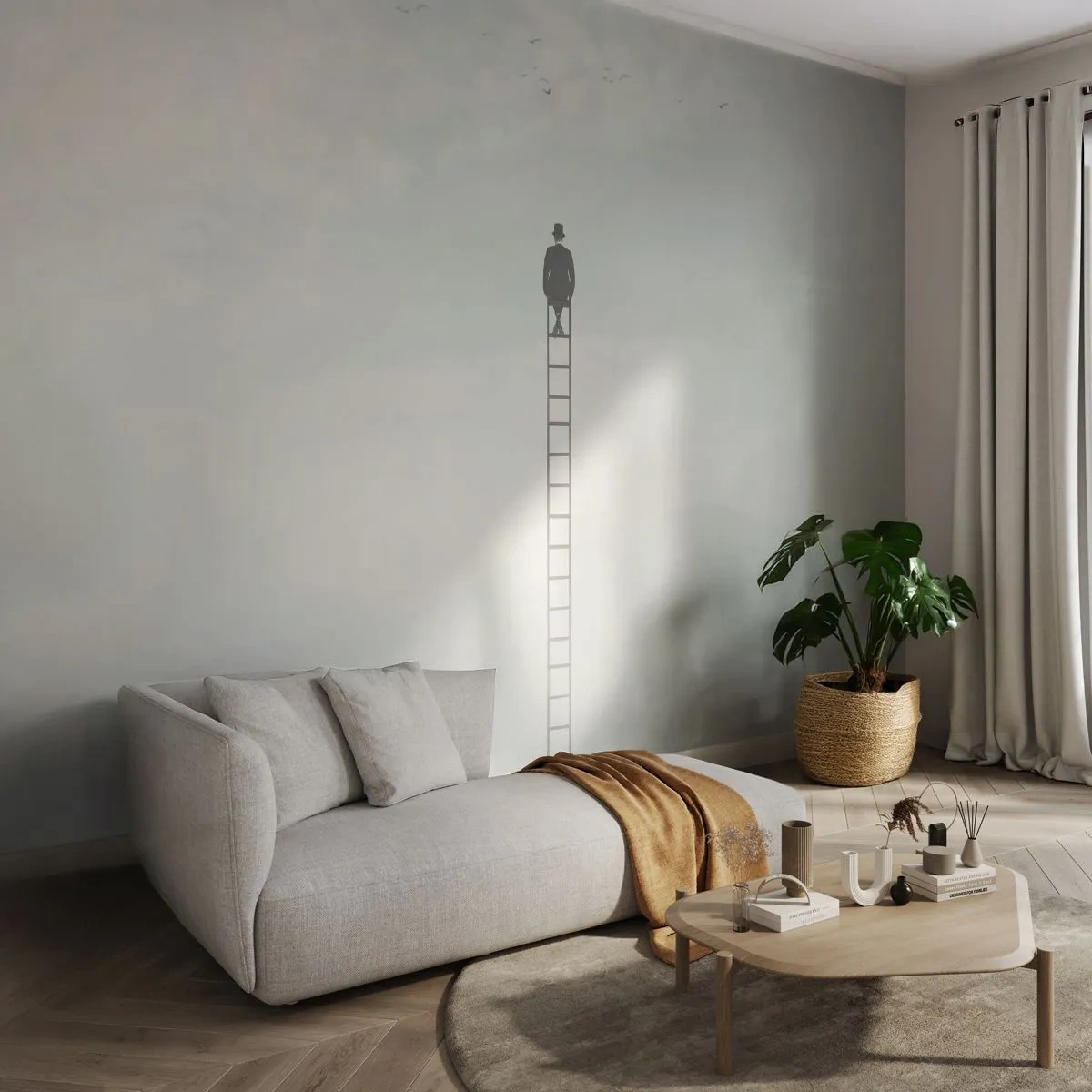 Fototapet Premium Sand - Stig yderligere - Abstraktion, Mand, Stykke - 250x175 cm