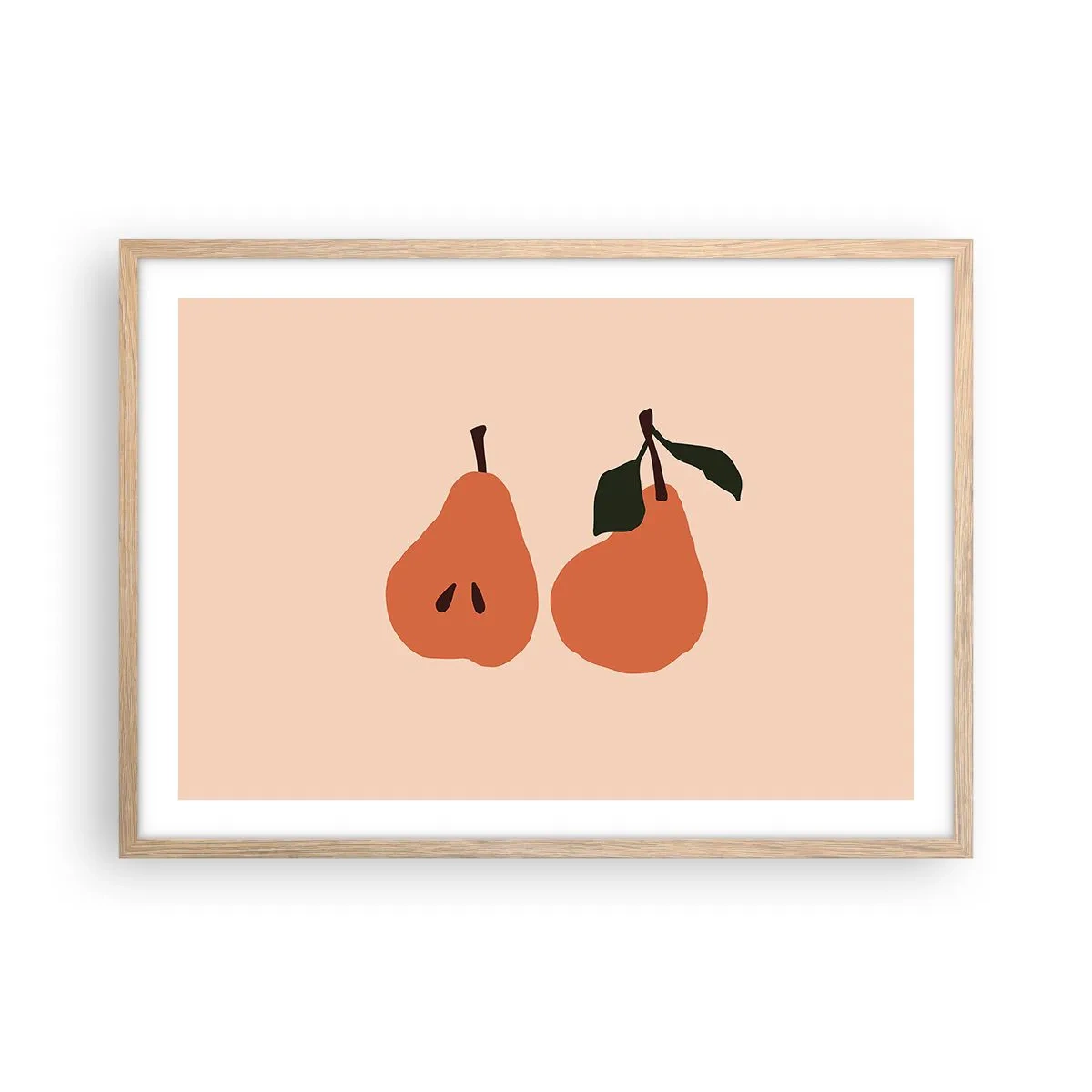 Plakat i ramme af lyst egetræ - Sødmen selv - 70x50 cm