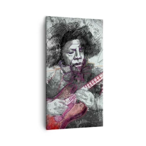 Lærredstryk - Billede på lærred - På musikkens bølger - 45x80 cm