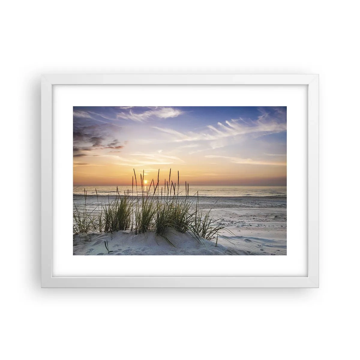 Plakat i hvid ramme - Se, tænk, føl - 40x30 cm