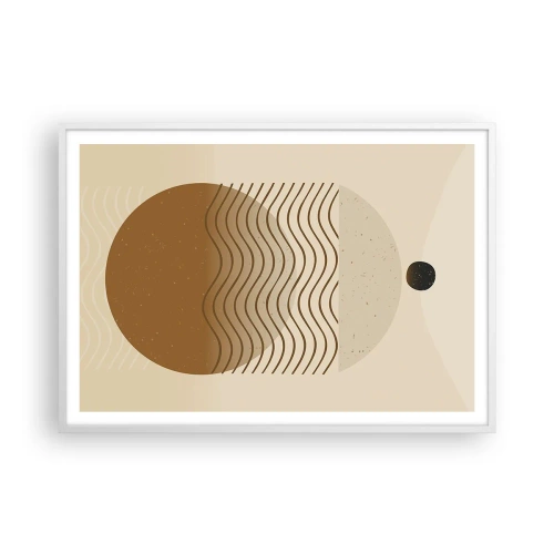 Plakat i hvid ramme - Om geometriske figurers oprindelse - 100x70 cm