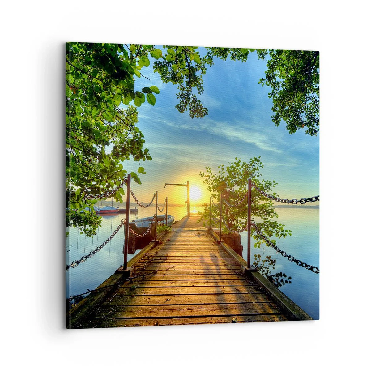 Lærredstryk - Billede på lærred - Mod vest ved vandet - 60x60 cm