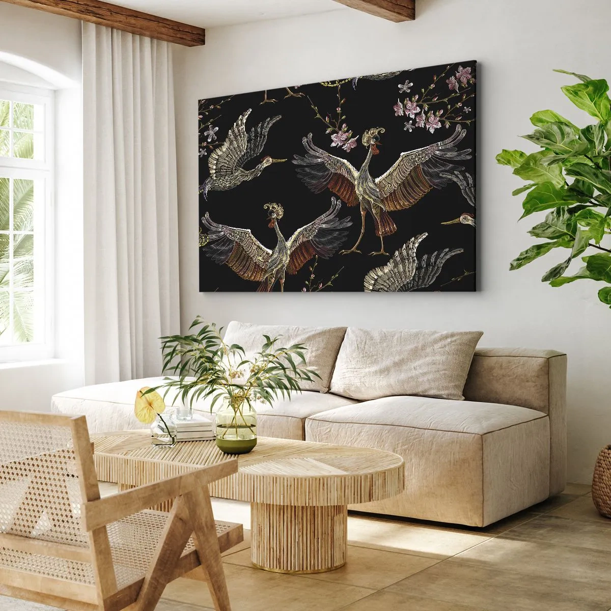 Lærredstryk - Billede på lærred - Eventyrlig fugl - 100x70 cm