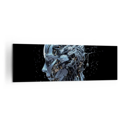 Lærredstryk - Billede på lærred - Teknologi er en kvinde - 160x50 cm