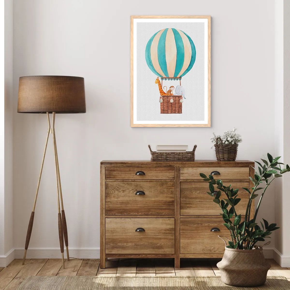 Plakat i ramme af lyst egetræ - Fantastisk tur - 70x100 cm