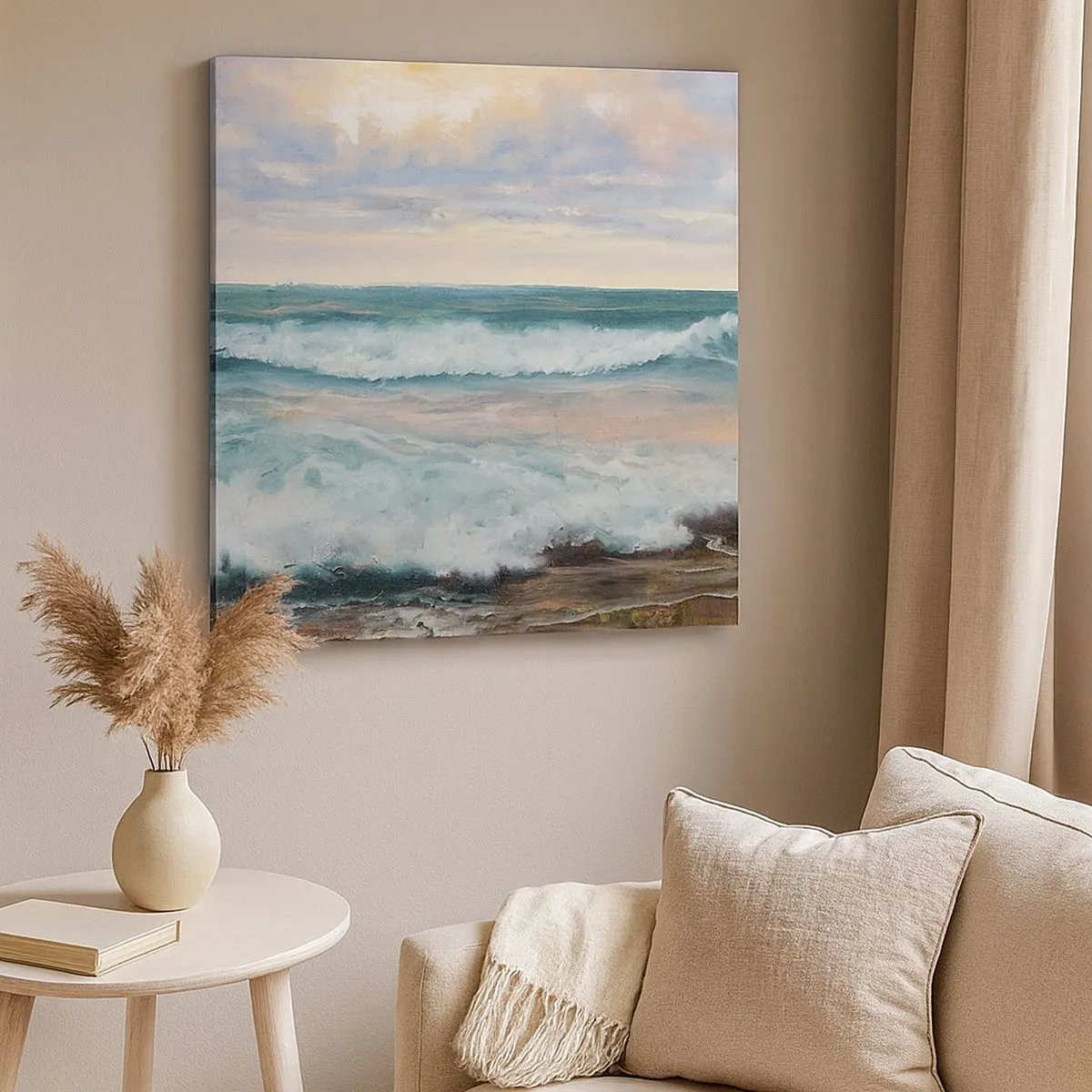 Lærredstryk - Billede på lærred - Her vil du glatte din sjæl - 30x30 cm