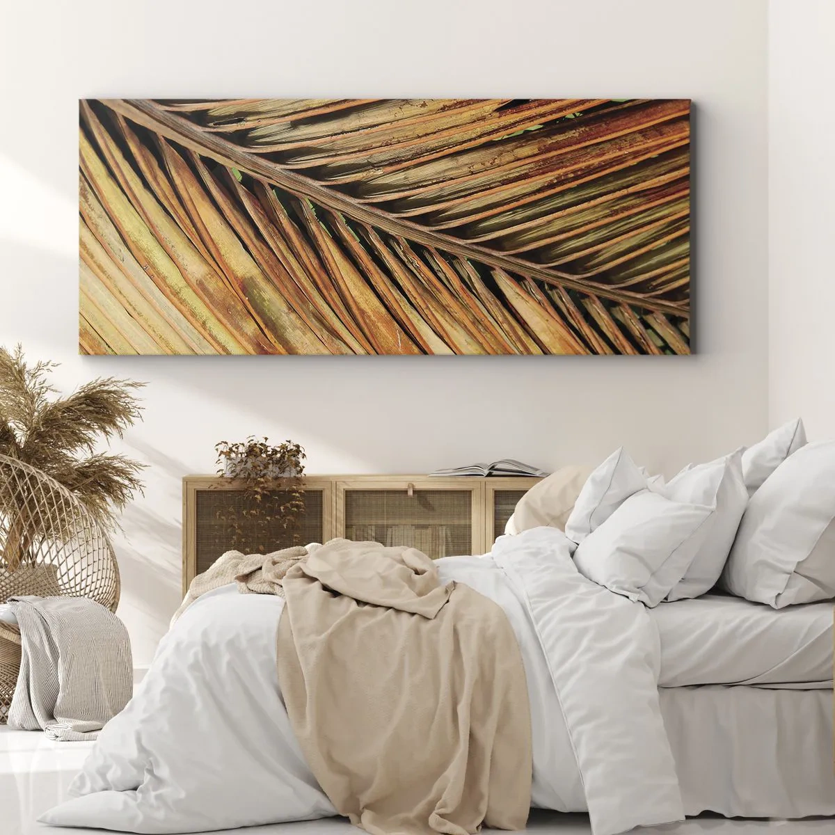 Lærredstryk - Billede på lærred - Kokosnød guld - 100x40 cm