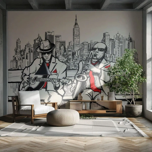 Fototapet Premium Canvas - New York improvisation - musik, Jazz, New York - 100x70 cm