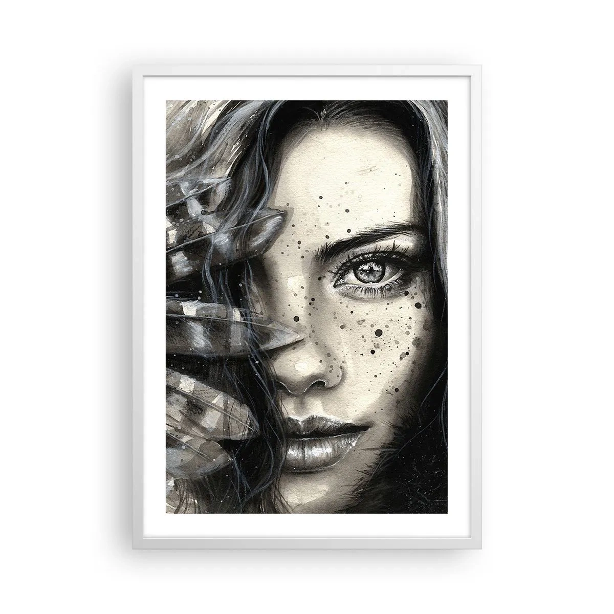 Plakat i hvid ramme - Vild skønhed - 50x70 cm