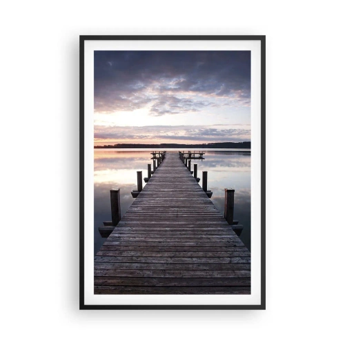 Plakat i sort ramme - Den tavse grænse mellem dag og nat - 61x91 cm