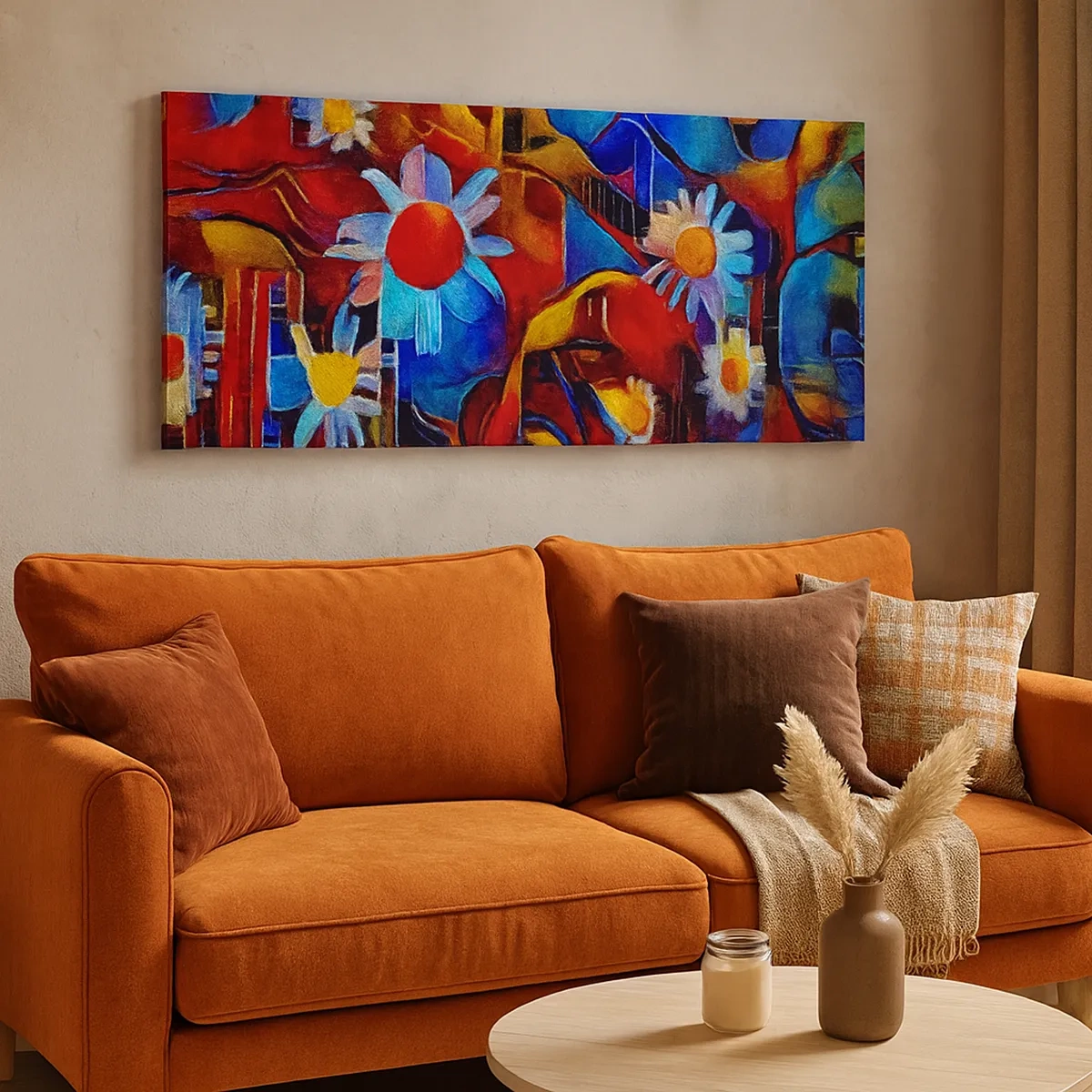 Lærredstryk - Billede på lærred - Livets farver - 30x30 cm