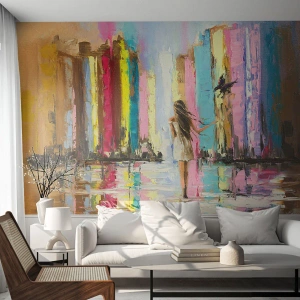 Fototapet Premium Canvas - Følg mig - Abstraktion, Pige, Kvinde - 200x140 cm