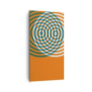 Lærredstryk - Billede på lærred - Abstrakt cirkulær variation - 65x120 cm