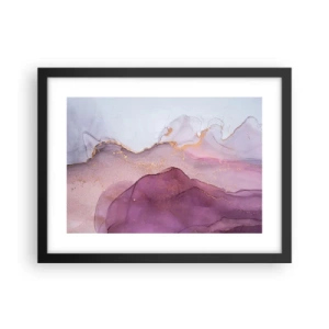 Plakat i sort ramme - Lilla og violette bølger - 40x30 cm