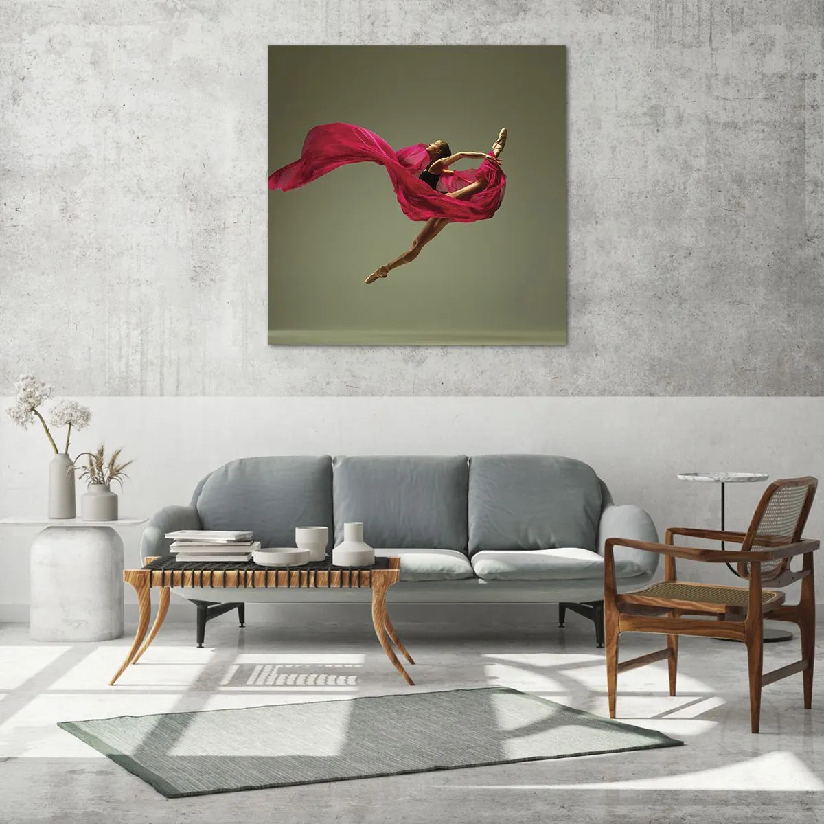 Billede på glas - Dansende flamme - 40x40 cm