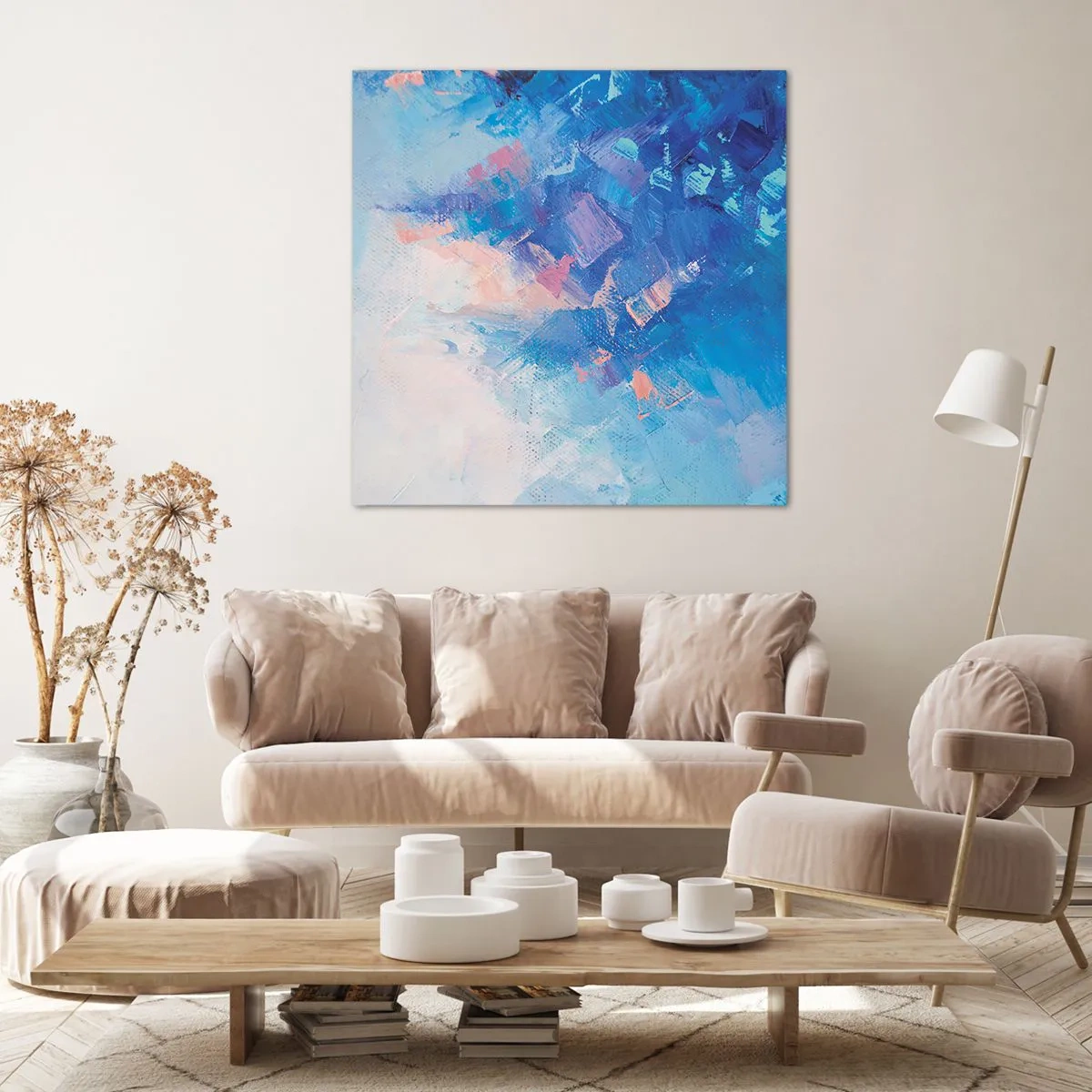 Lærredstryk - Billede på lærred - Vinter abstraktion - 30x30 cm