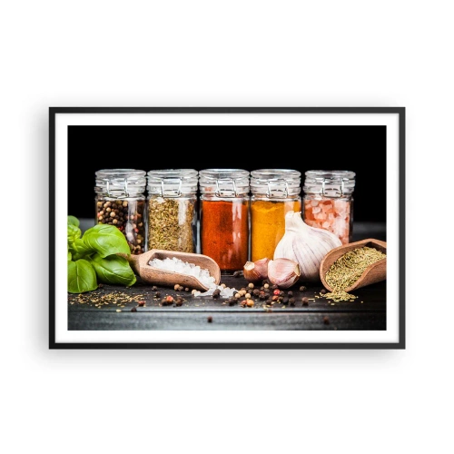 Plakat i sort ramme - For at livet kan smages - 91x61 cm