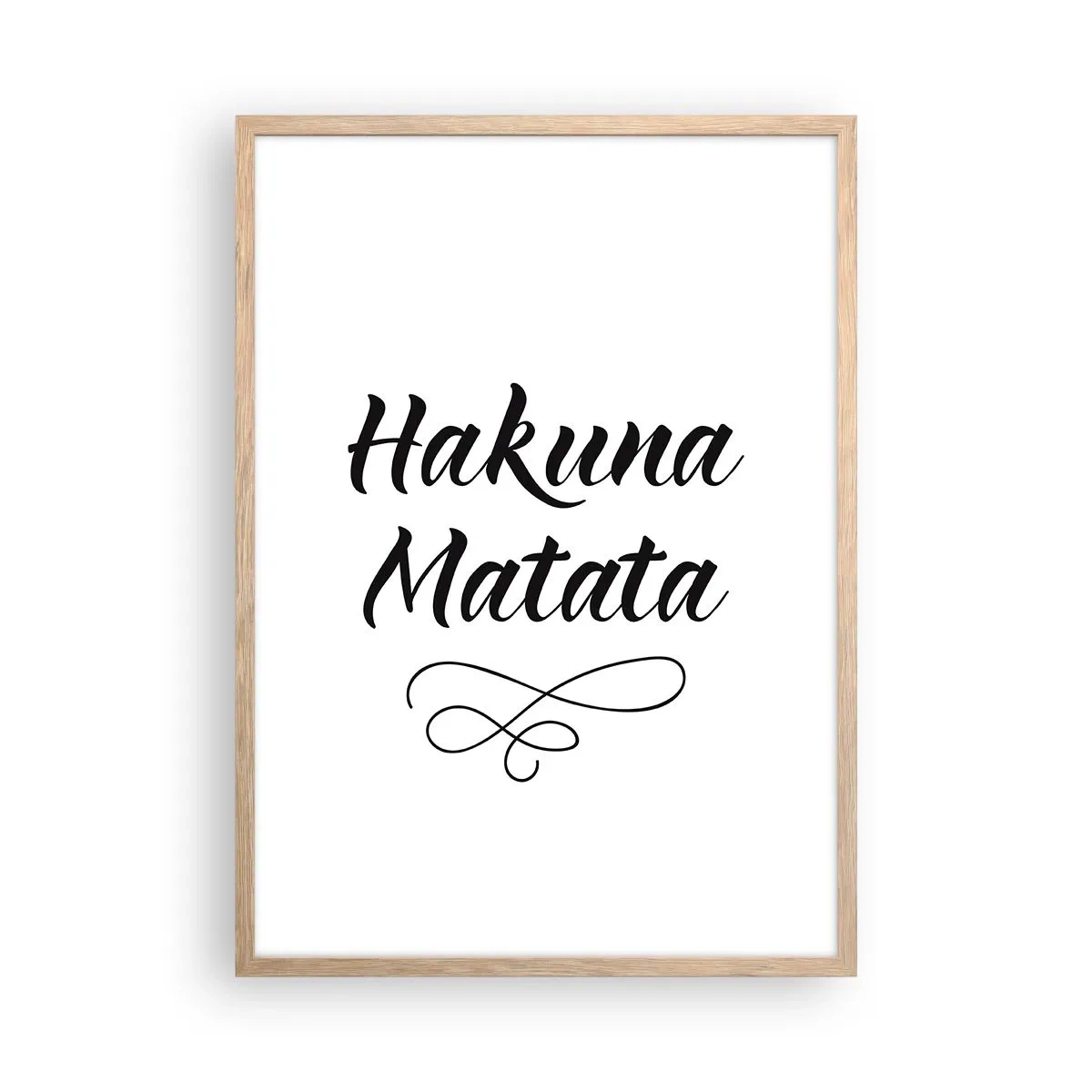 Plakat i ramme af lyst egetræ - Bedste råd - 50x70 cm