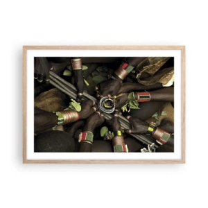 Plakat i ramme af lyst egetræ - Vi er sammen - 70x50 cm