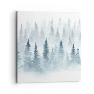 Lærredstryk - Billede på lærred - Indhyllet i tåge - 70x70 cm