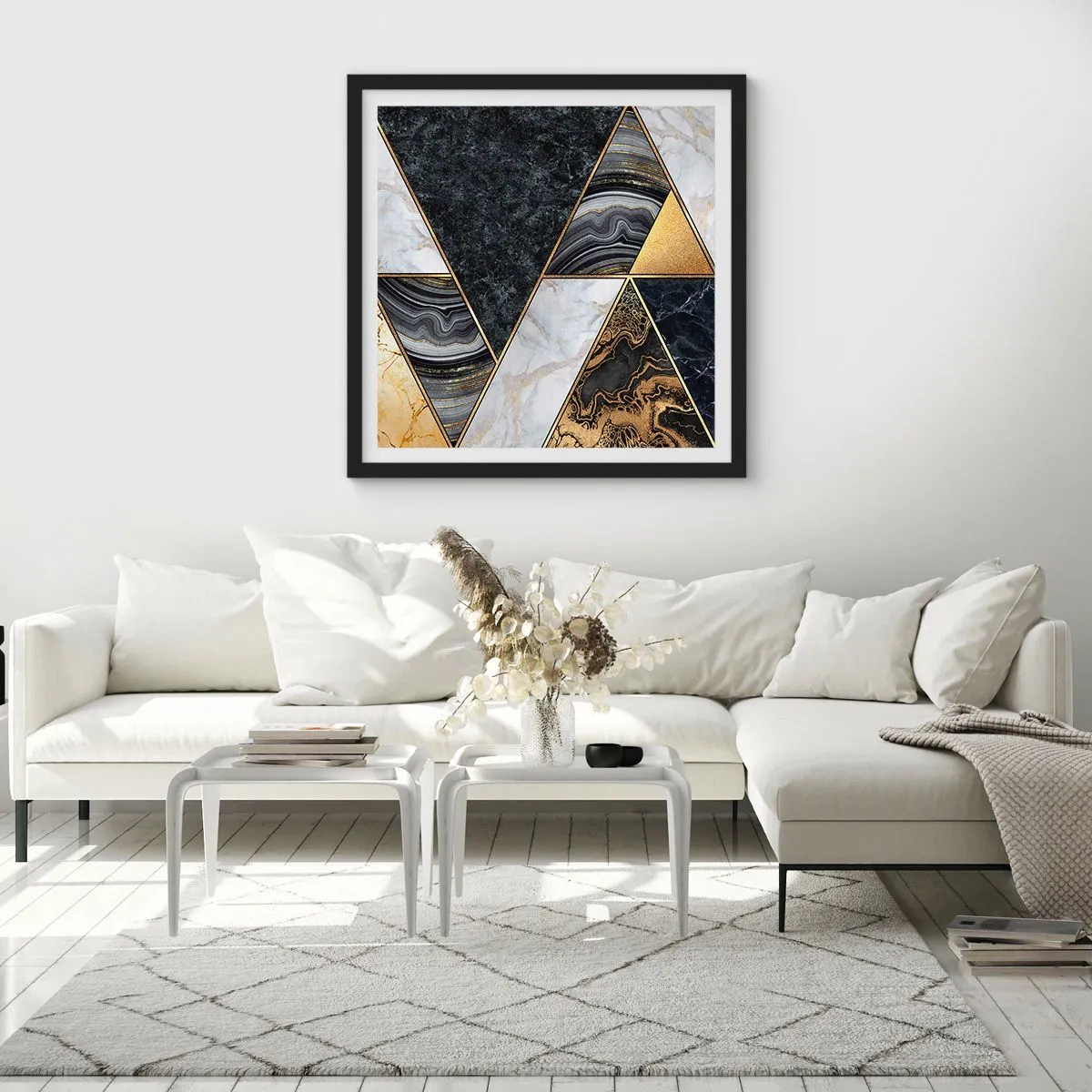 Plakat i sort ramme - Sten for sten - 30x30 cm