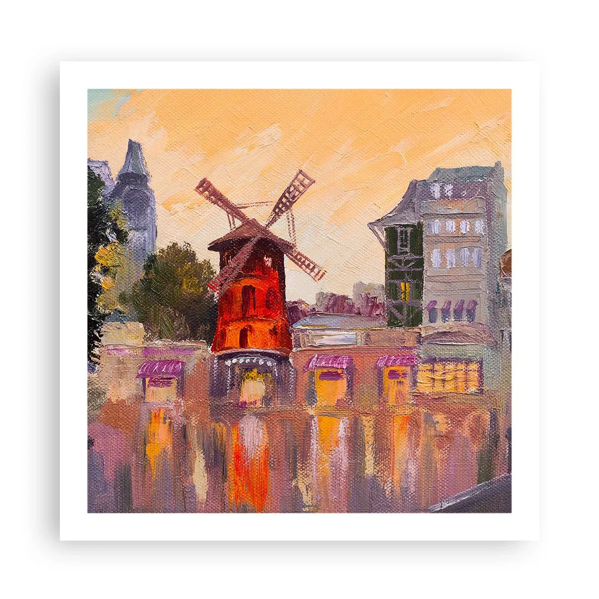 Plakat - Parisiske ikoner - Moulin Rouge - 60x60 cm