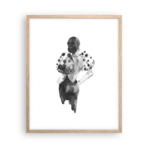 Plakat i ramme af lyst egetræ - Den gik lige forbi - 40x50 cm