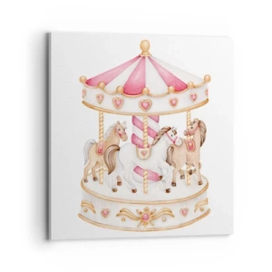 Lærredstryk - Billede på lærred - Barndommens søde verden - 70x70 cm