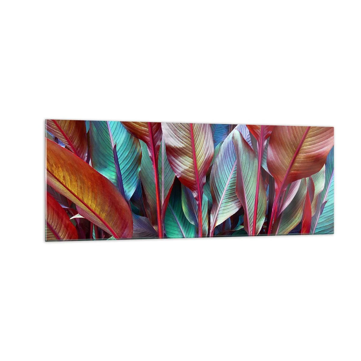 Billede på glas - Farverigt krat - 140x50 cm
