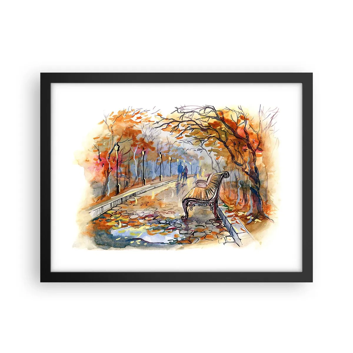 Plakat i sort ramme - Gå sammen ind i efteråret - 40x30 cm
