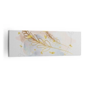 Lærredstryk - Billede på lærred - En gylden eksplosion - 160x50 cm