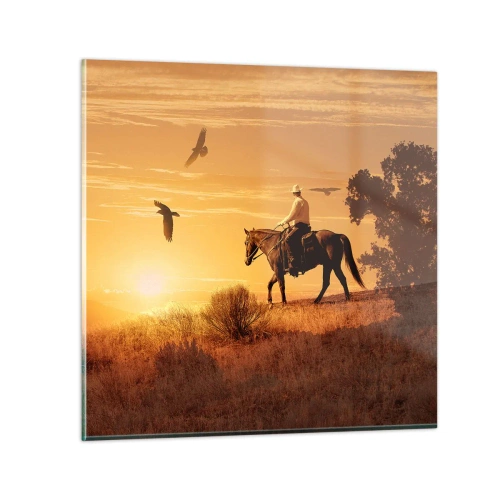 Billede på glas - Alene på tværs af prærien - 30x30 cm